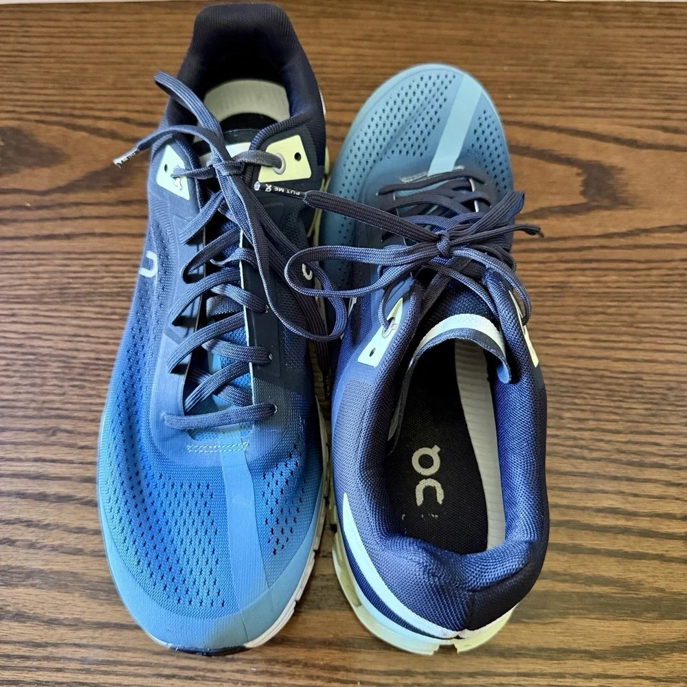 On Running Shoes Men's Blue Mesh CloudTec Road Sneakers 35.99034 Size 11.5
